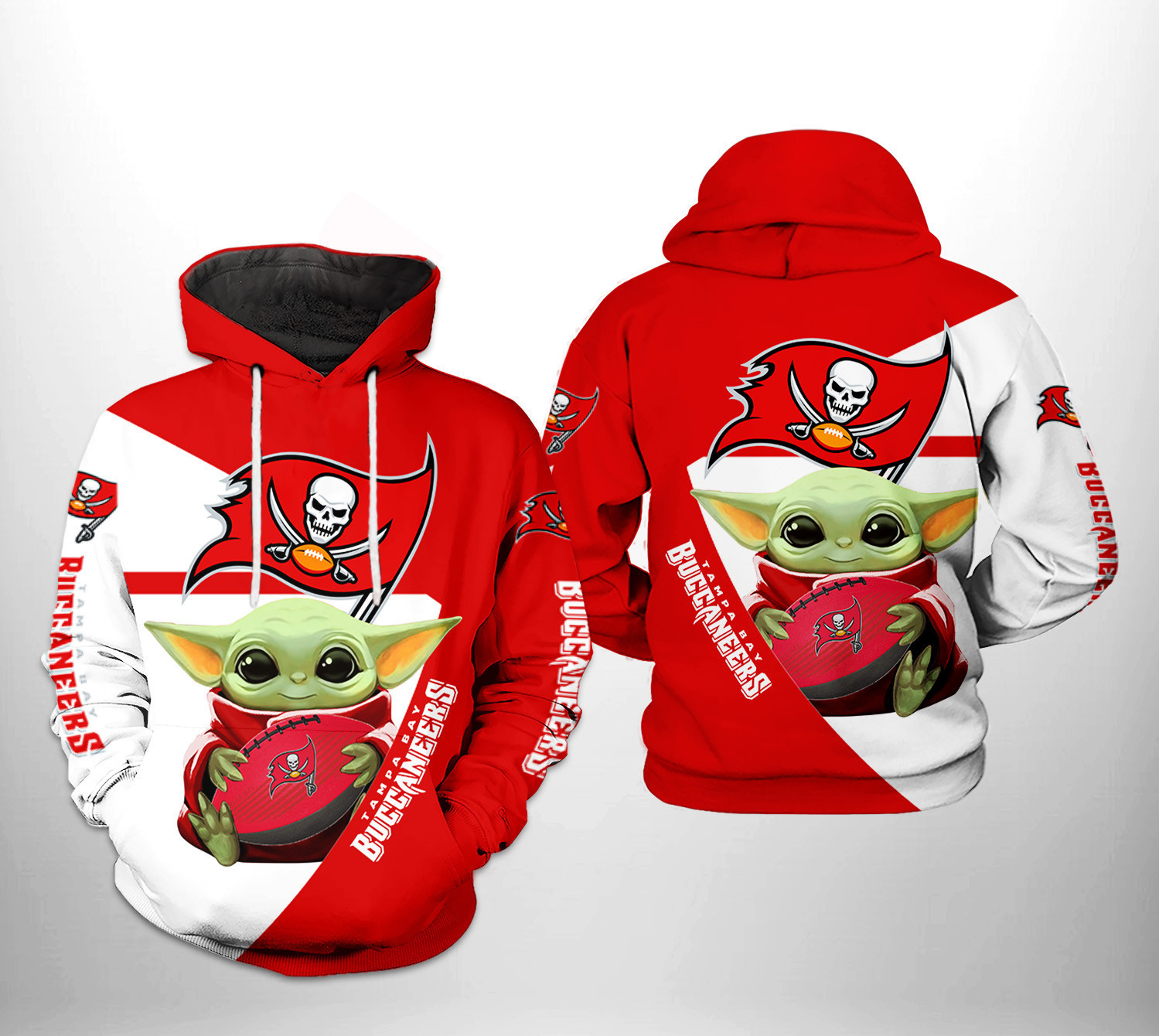 NFL Tampa Bay Buccaneers NFL Baby Yoda Team Hoodie  Zip Hoodie