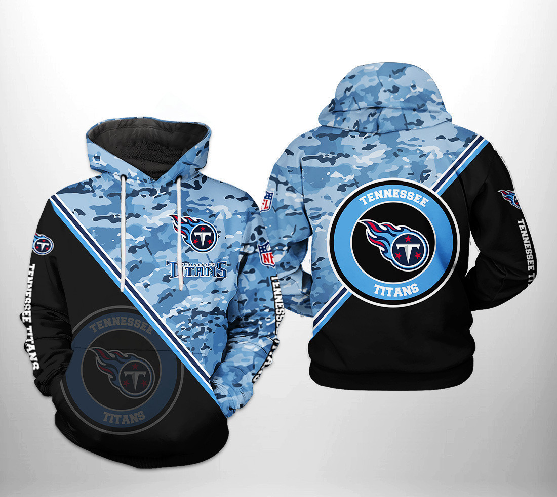 NFL Tennessee Titans Blue Camo Team Hoodie  Zip Hoodie