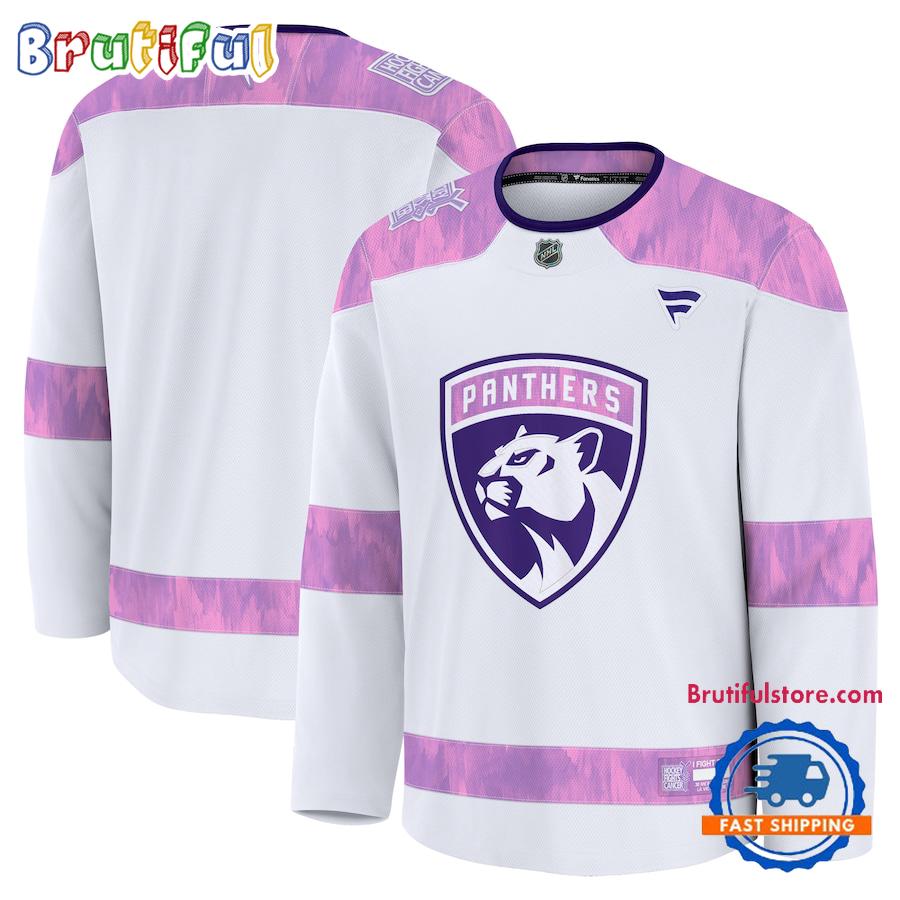 NHL Florida Panthers 2024 Hockey Fights Cancer Practice Jersey Shirt