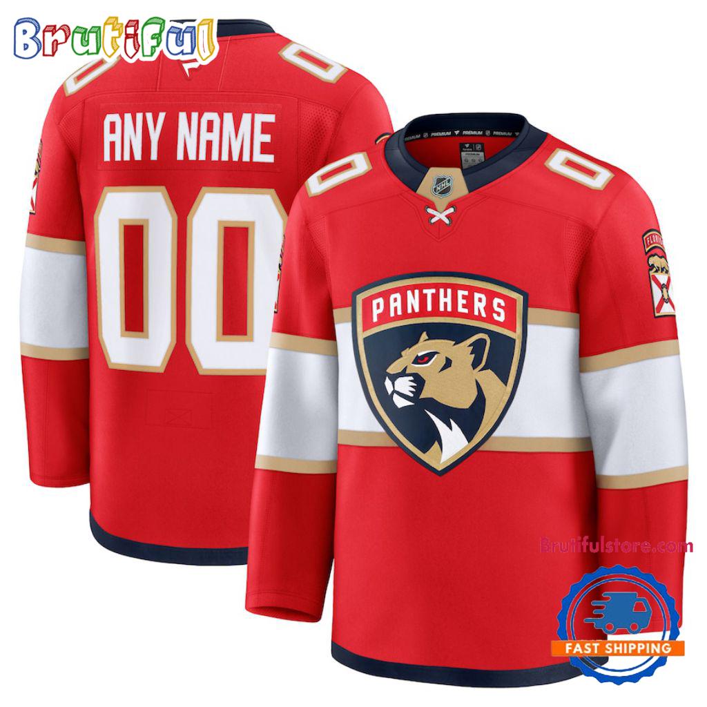 NHL Florida Panthers Home Premium Custom Hockey Jersey