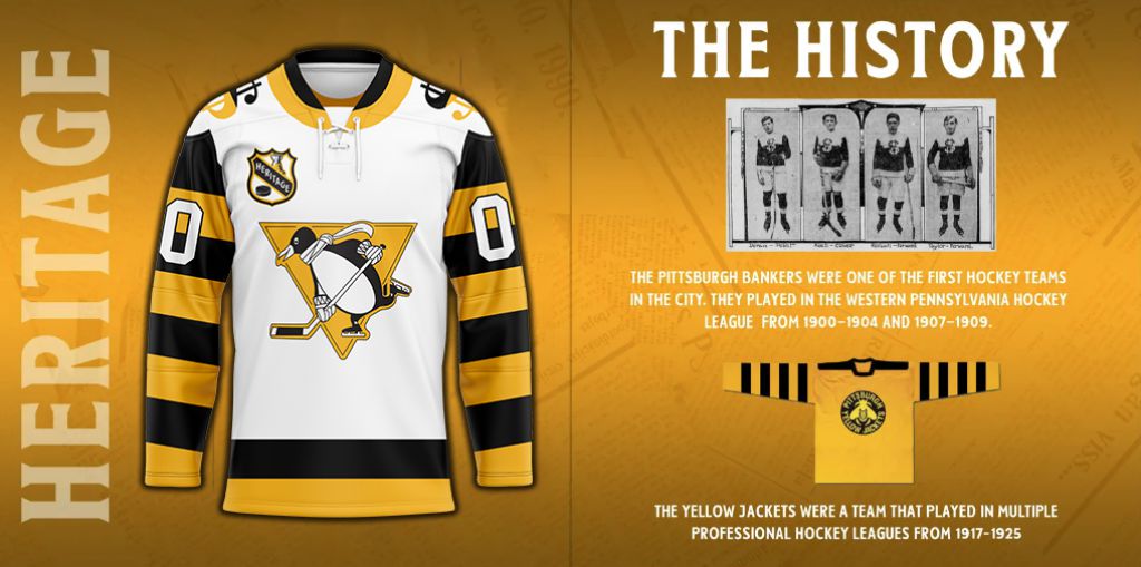 NHL Pittsburgh Penguins Personalized Heritage Hockey Jersey