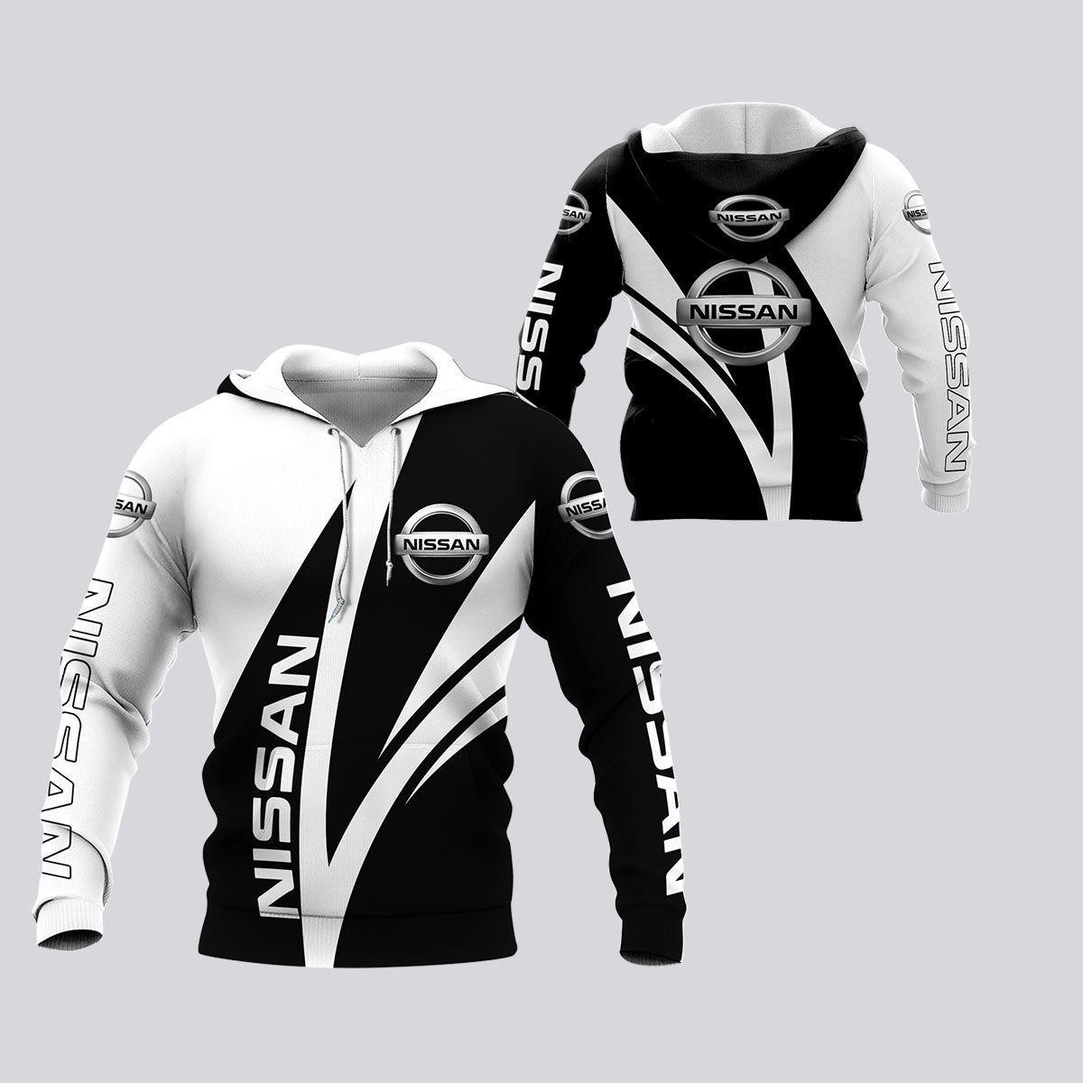 Nissan Black And White Nissan Lover Gift All Over Print Hoodie Zip Hoodie 182