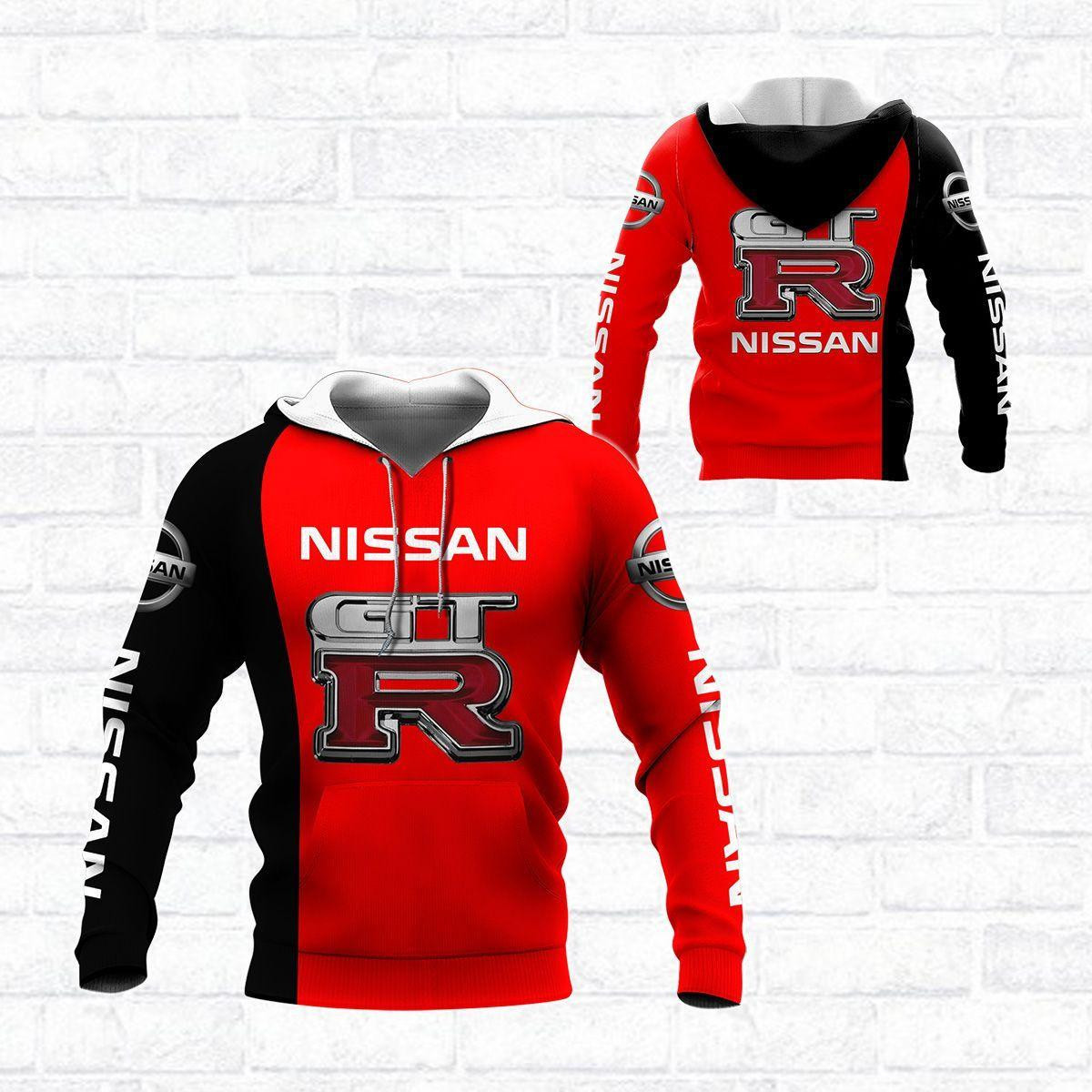 Nissan Gtr Black And Red All Over Print Hoodie Zip Hoodie 180