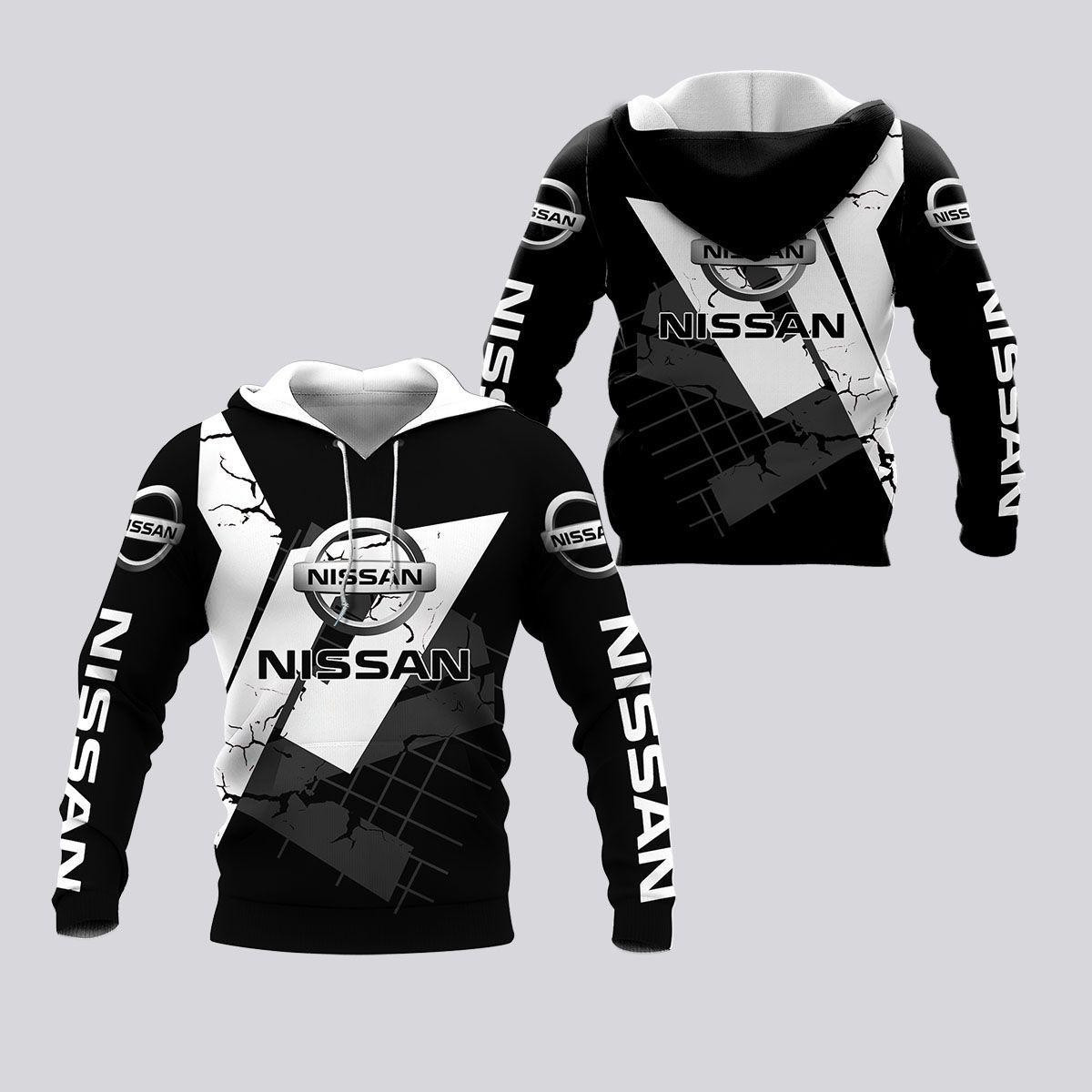 Nissan Lover Gift Nissan Black And White All Over Print Hoodie Zip Hoodie 178