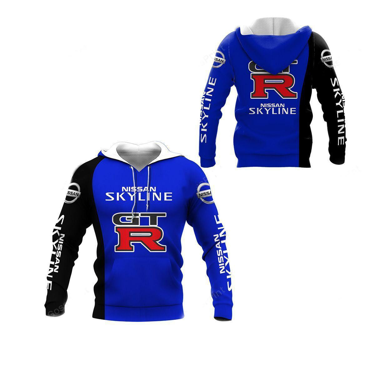 Nissan Skyline Gtr Blue All Over Print Hoodie Zip Hoodie 170