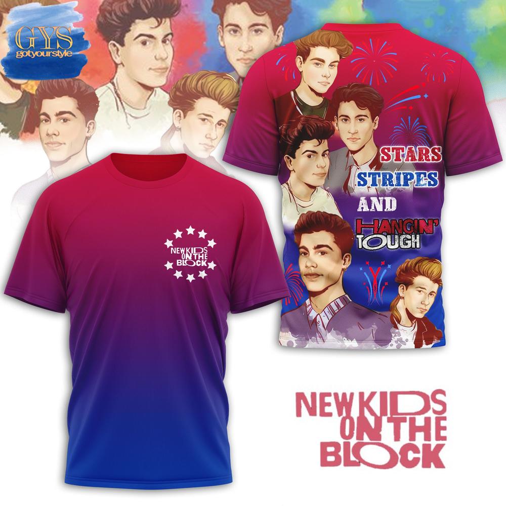 NKOTB Stars Stripes And Hangin Tough T-Shirt Gift For Sport Music Fans