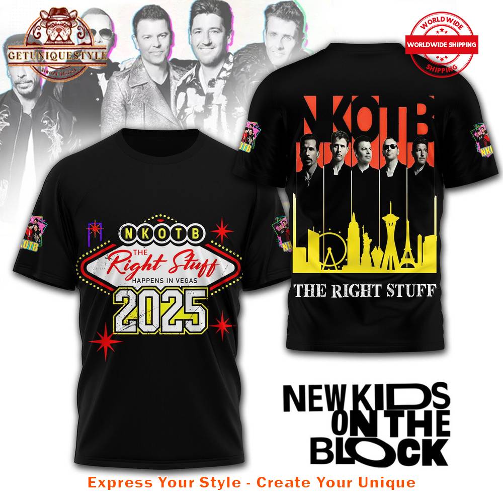 NKOTB The Right Stuff Happens In Vegas 2025 Shirt Premium Merchandise