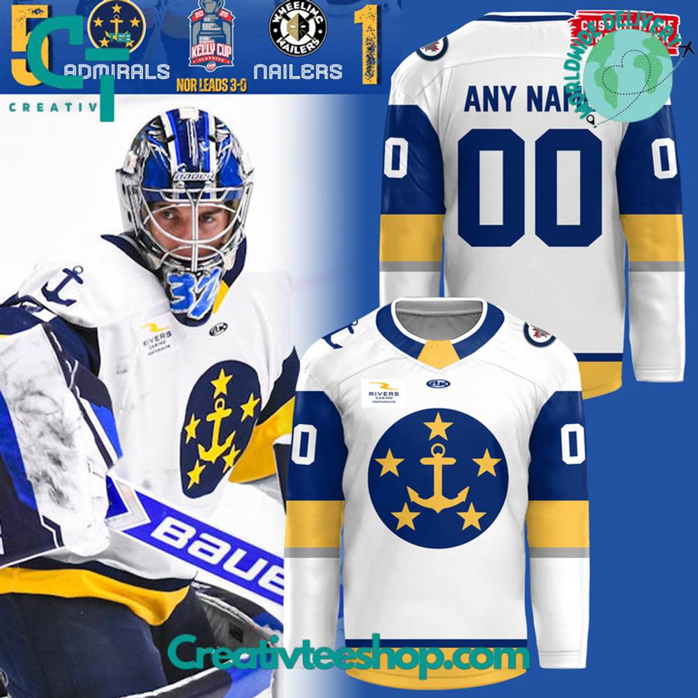 Norfolk Admirals 2025 Kelly Cup Playoffs White Hockey Jersey