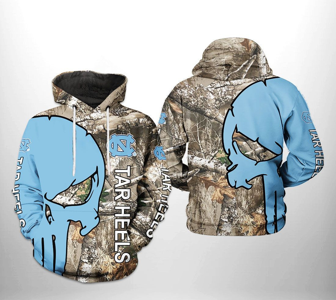 North Carolina Tar Heels NCAA Camo Veteran Hunting Hoodie  Zip Hoodie