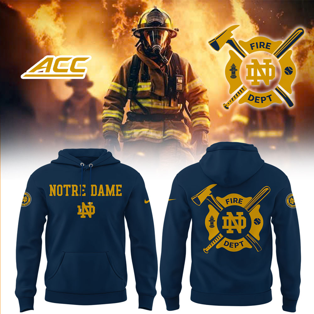 Notre Dame Baseball x Firefighter Appreciation Night Hoodie Baseball Fathers Day Gifts
