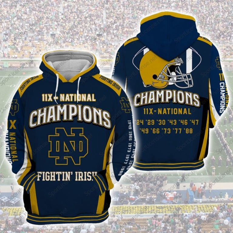 Notre Dame Fighting Irish Football Hoodie  Zip Hoodie