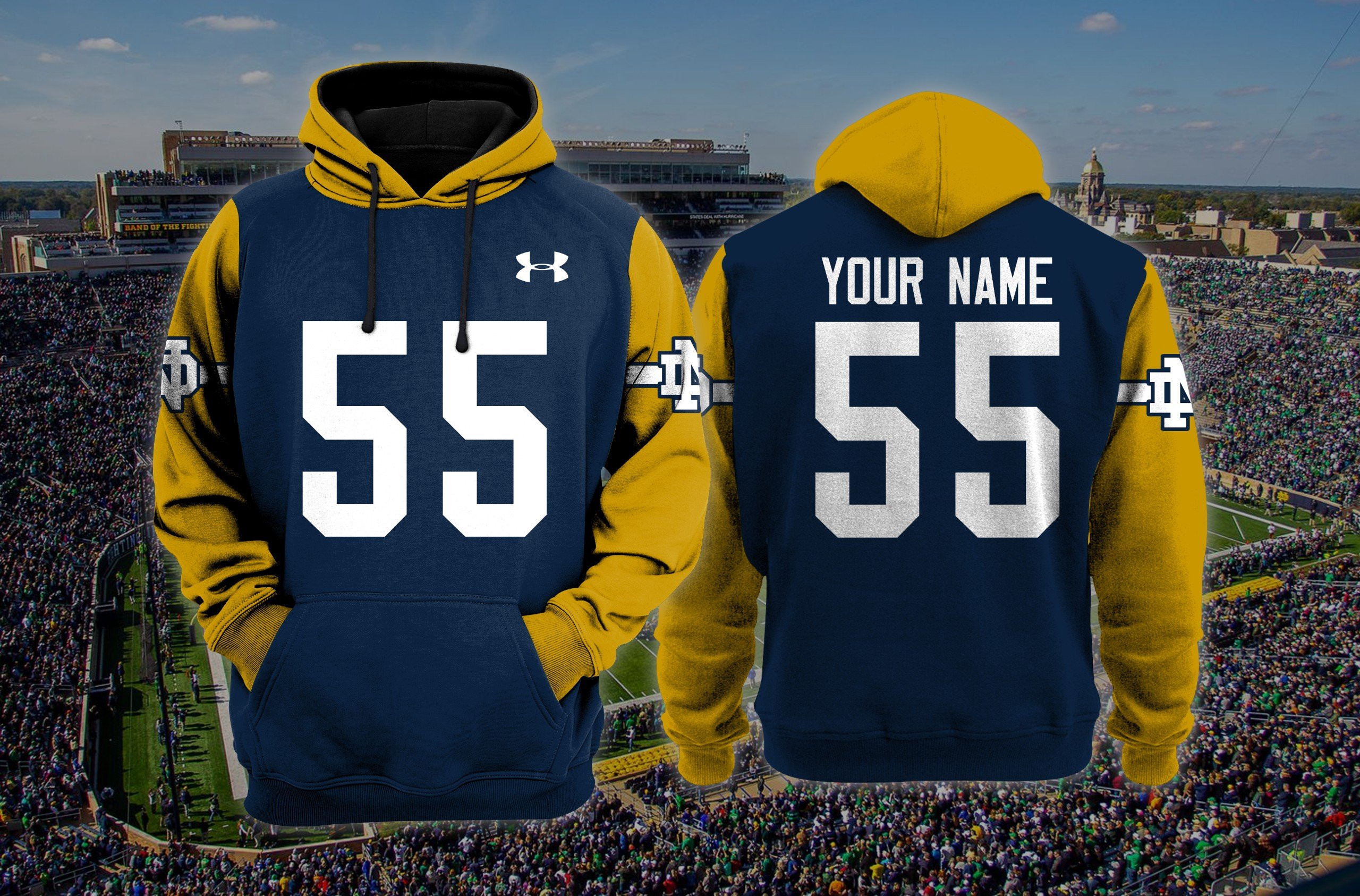 Notre Dame Fighting Irish football NCAA Custom 3D Hoodie PT19128