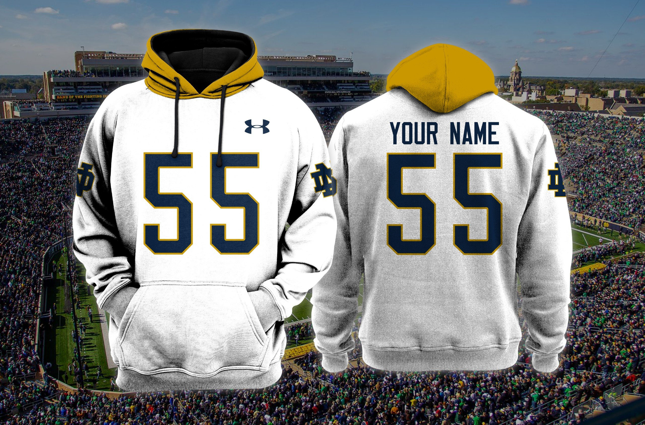 Notre Dame Fighting Irish football NCAA Custom 3D Hoodie PT19129