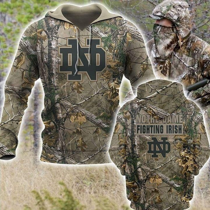 Notre Dame Fighting Irish Forest Hoodie  Zip Hoodie