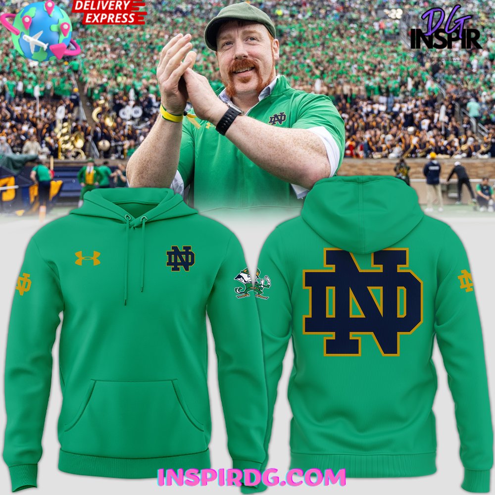 Notre Dame Fighting Irish Kelly Green 2025 Hoodie Gift For Sport Music Fans