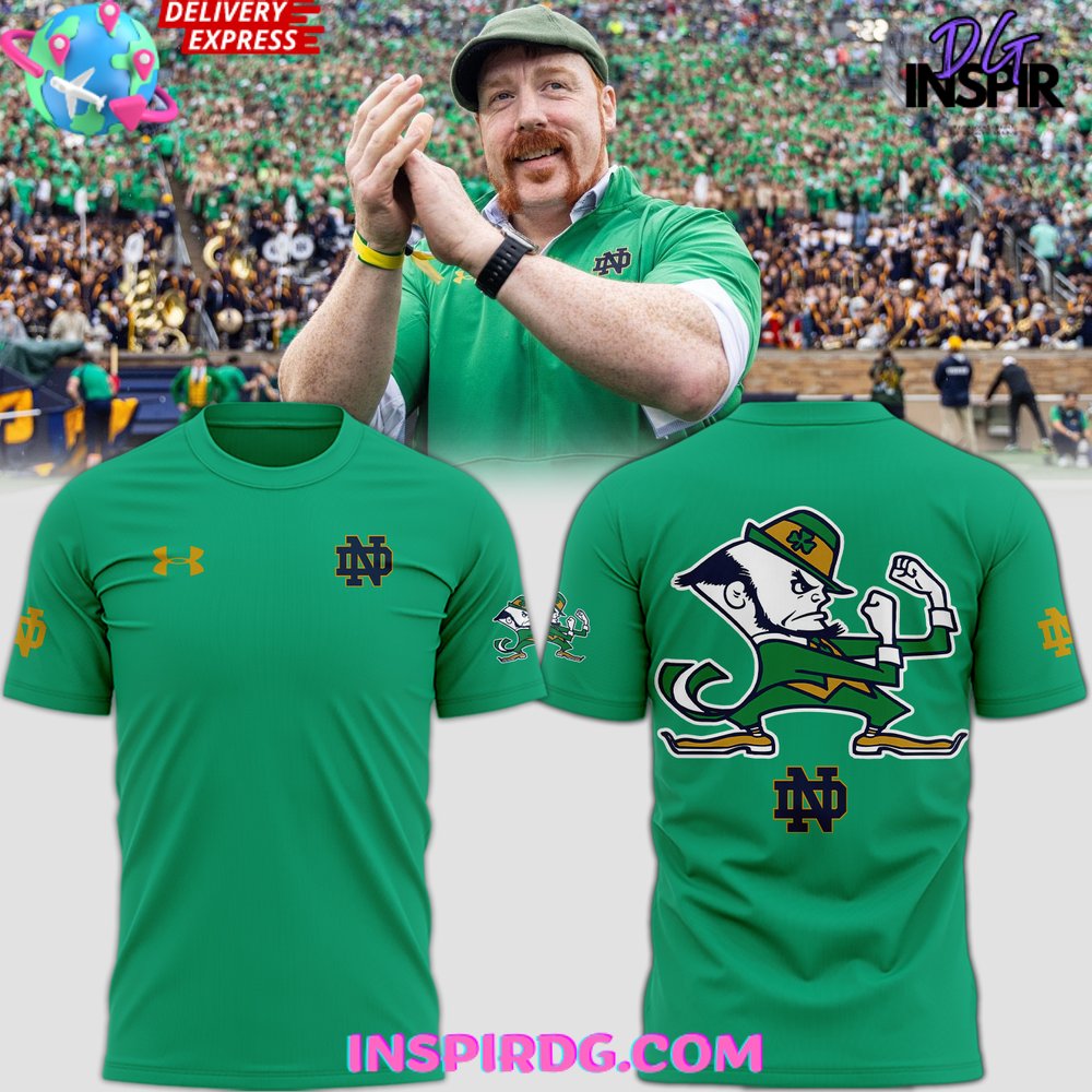 Notre Dame Fighting Irish Under Armour Football 2025 T-Shirt Gift For Sport Music Fans