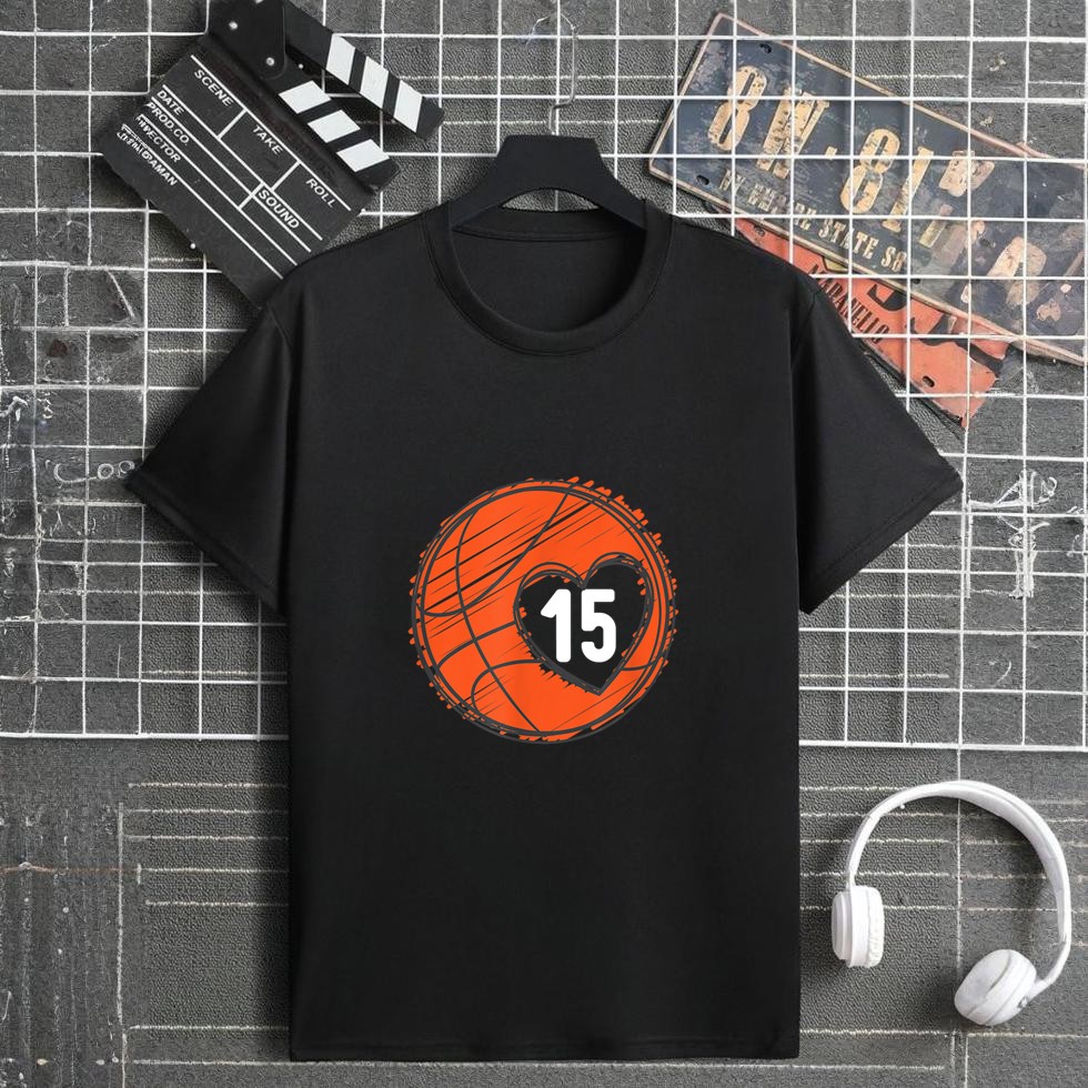 Number 15  Basketball Graphic Saying Ball Bball Cute T-Shirt