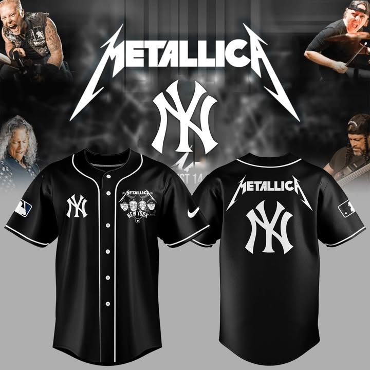 NY New York Yankees X Metallica Night Jersey MLB Baseball Merch Cool Gifts For Yankees Fans