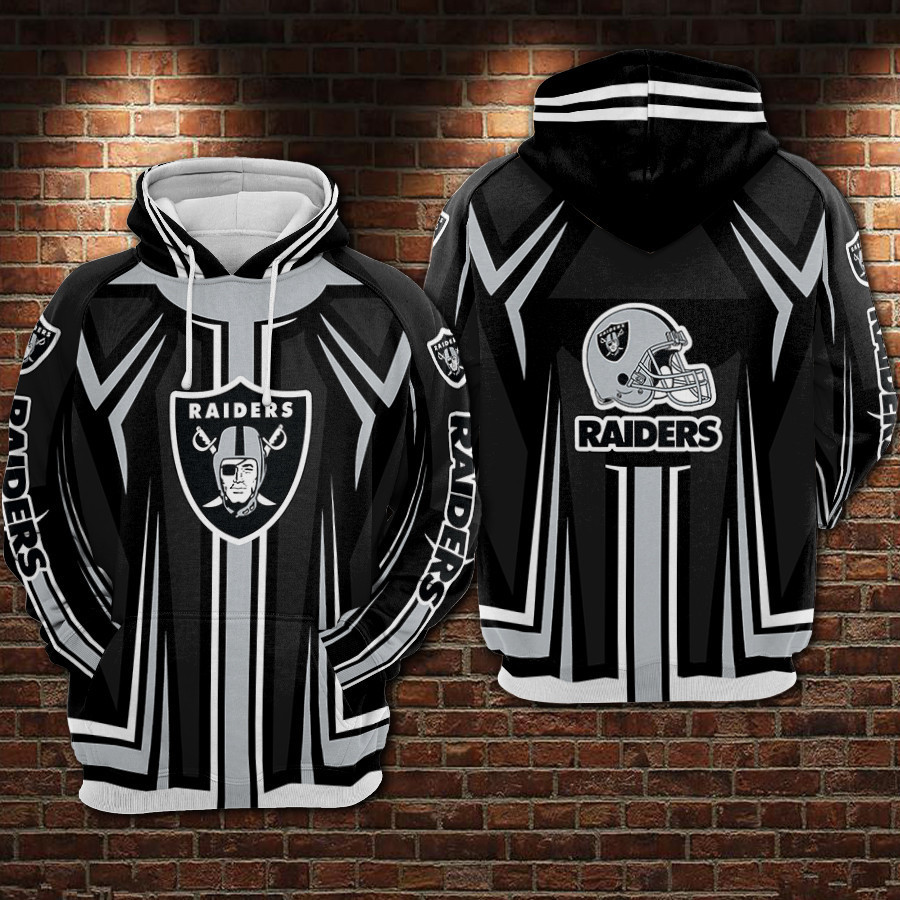 Oakland Raiders Black Grey Hoodie  Zip Hoodie Version 785