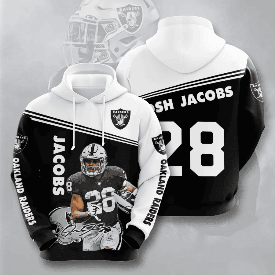 Oakland Raiders Jacobs 28 Hoodie  Zip Hoodie Version 985