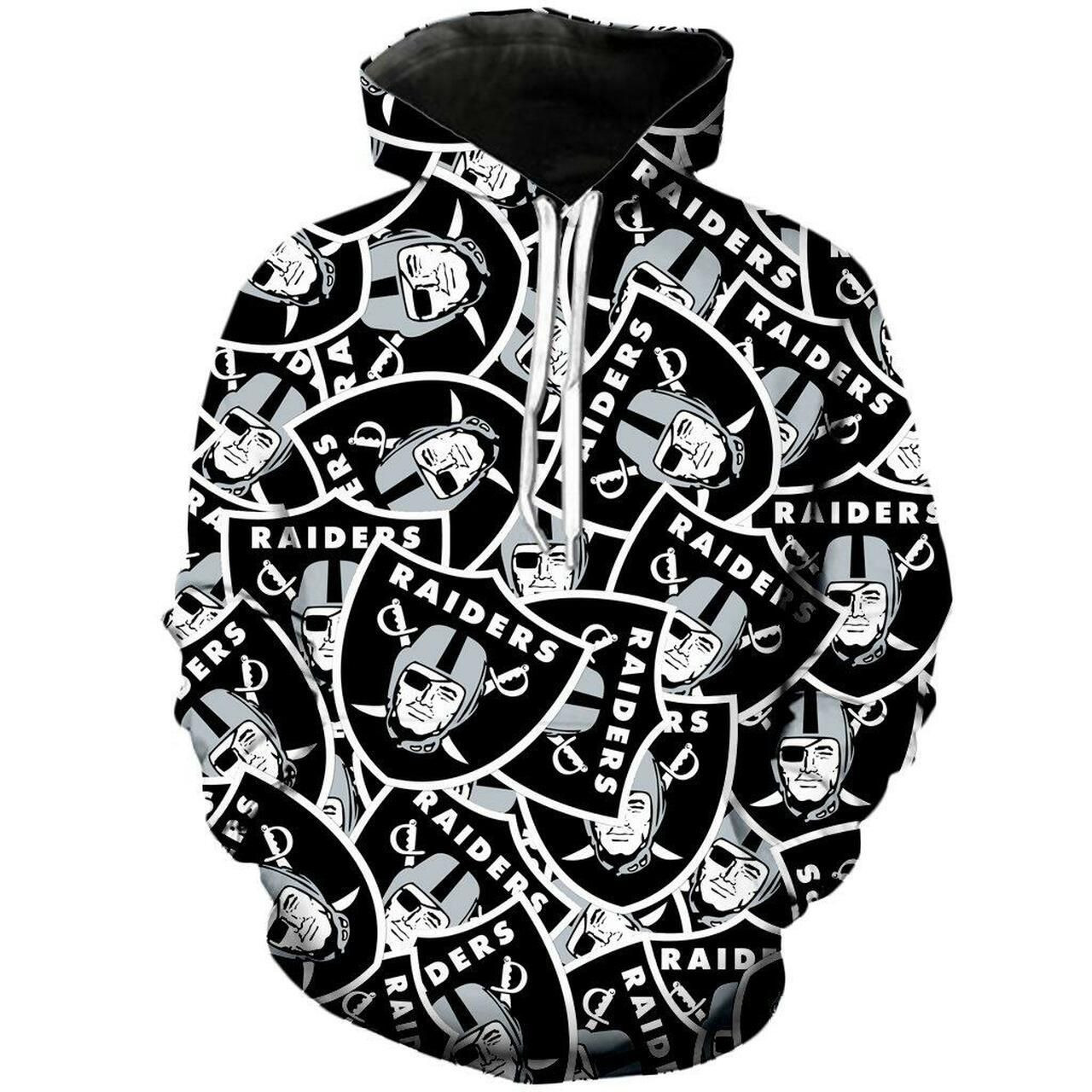 Oakland Raiders Multiple Logos Hoodie Version 1701