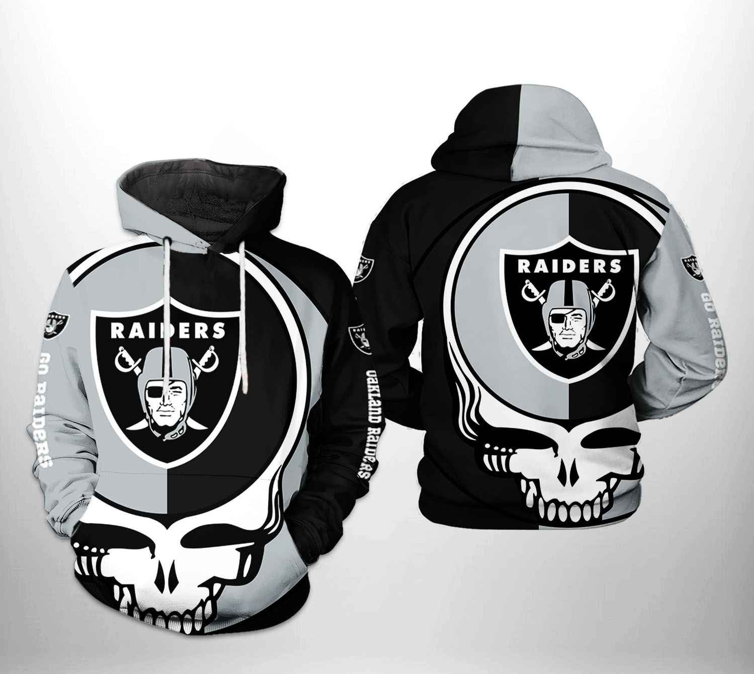 Oakland Raiders NFL Grateful Dead Hoodie Zip Hoodie