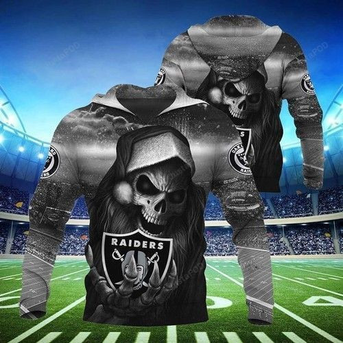 Oakland Raiders Santa Skull Hoodie  Zip Hoodie