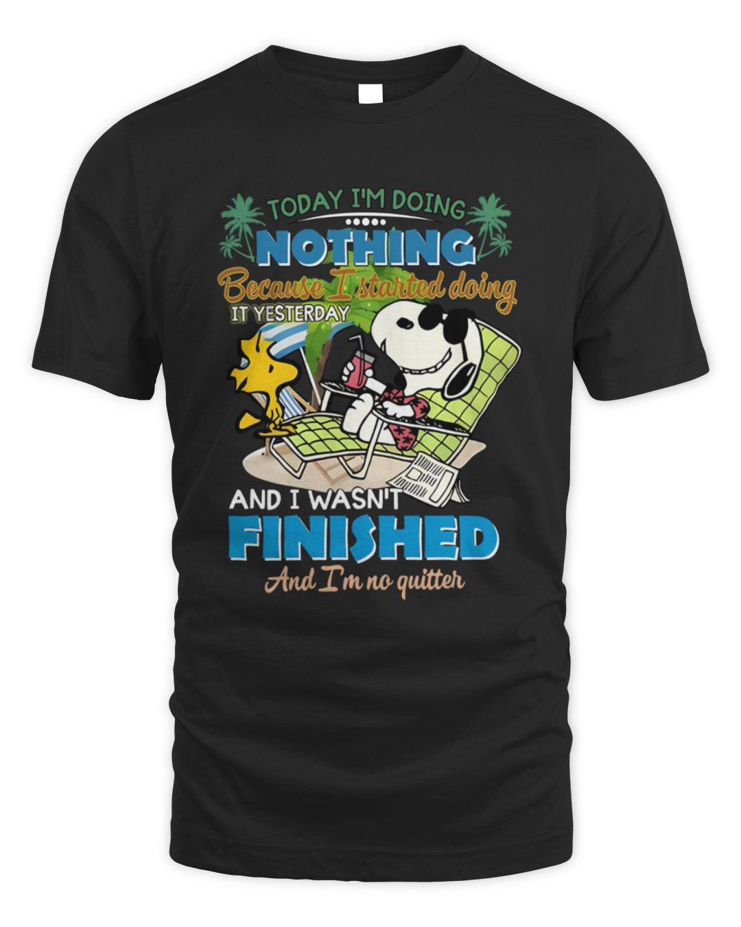 Official Snoopy Today I'm Doing Nothing Because I Started Doing It Yesterday T Shirt Shirt Premium Merchandise