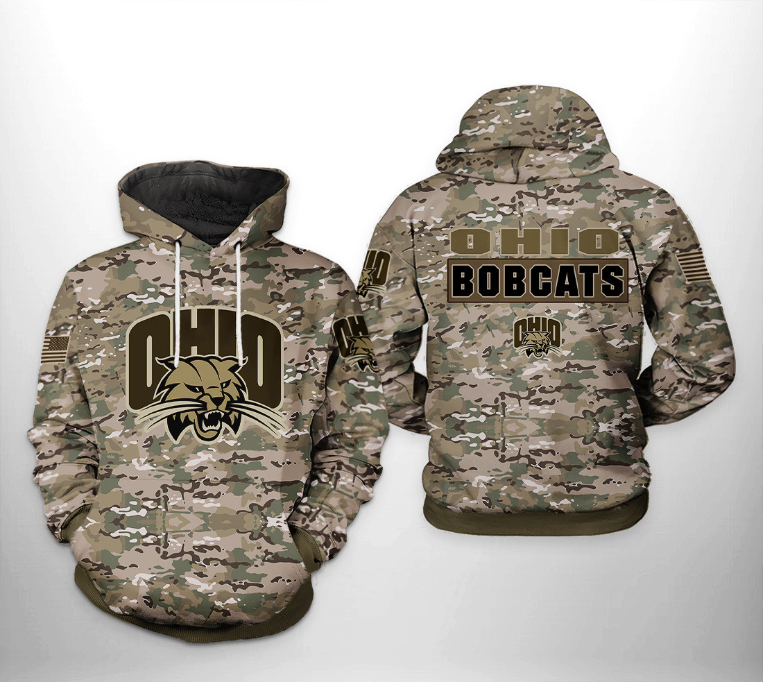 Ohio Bobcats NCAA Camo Veteran Hoodie  Zip Hoodie
