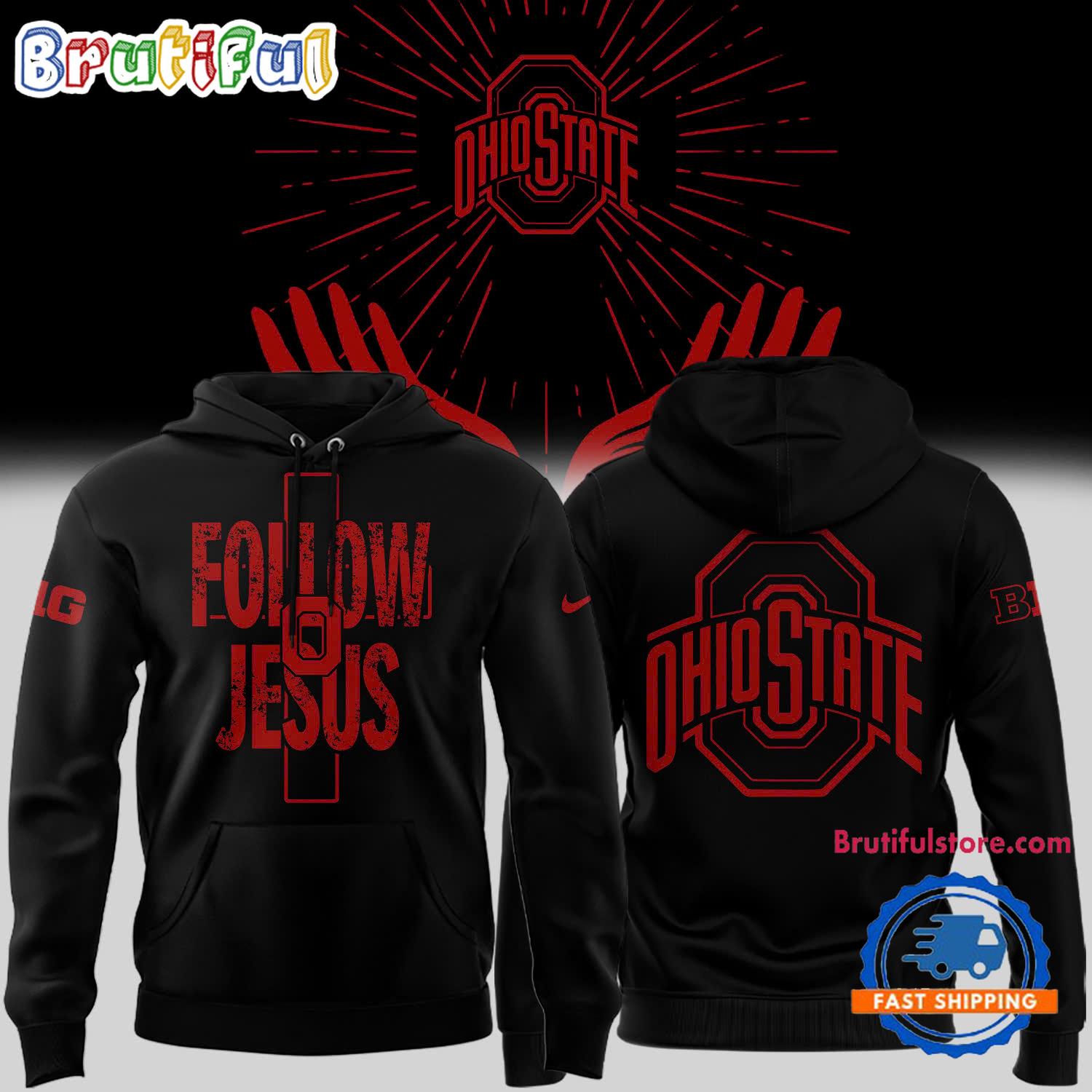 Ohio State Buckeyes FOLLOW JESUS Black Hoodie