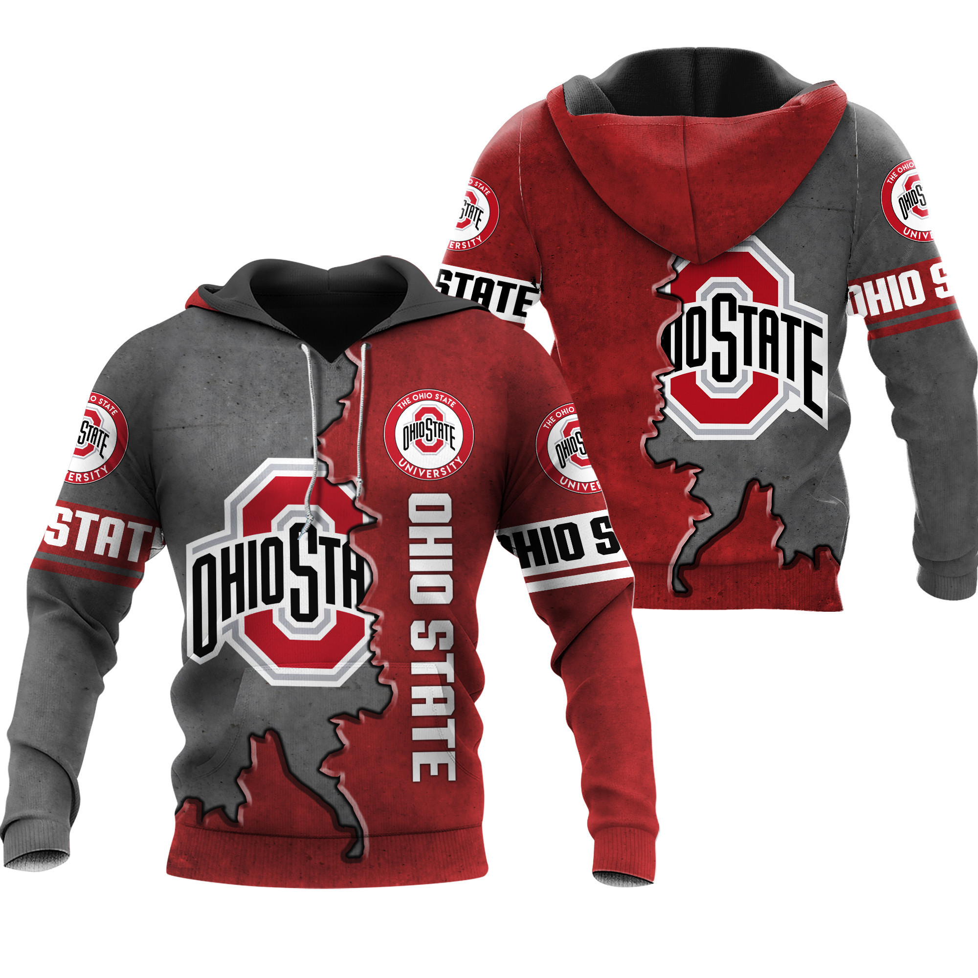 Ohio State Buckeyes Footballs Hoodie Zip Hoodie