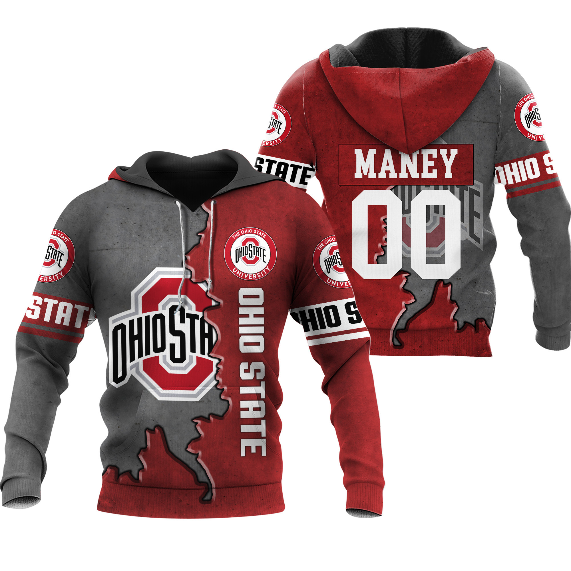 Ohio State Buckeyes Footballs Personalized Hoodie  Zip Hoodie