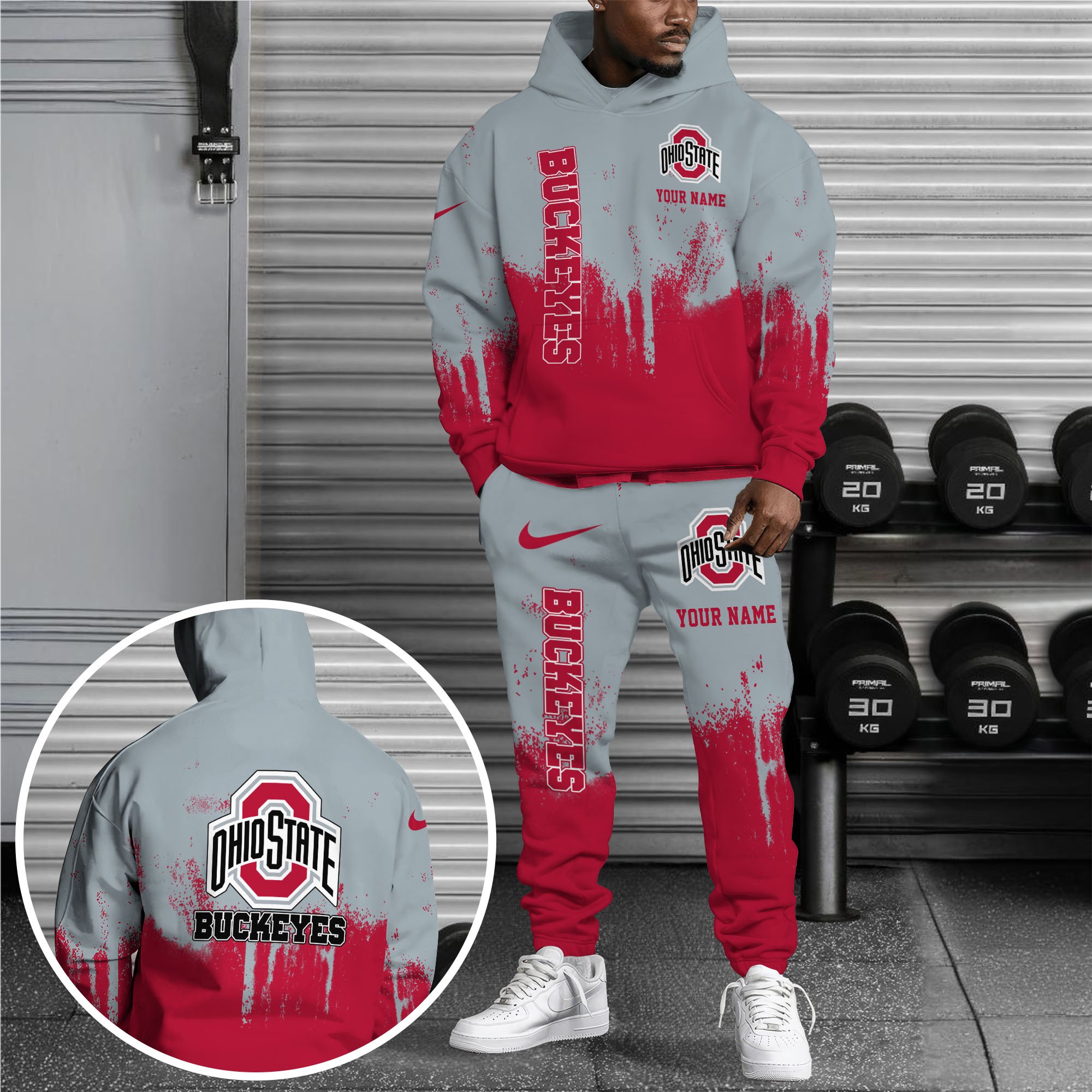 Ohio State Buckeyes Hoodie Sweatpants Set, Custom Hoodie, Sport Hoodie Sweatpants Set, Sport Gifts For Fan VB75 Gift For Sport Music Fans