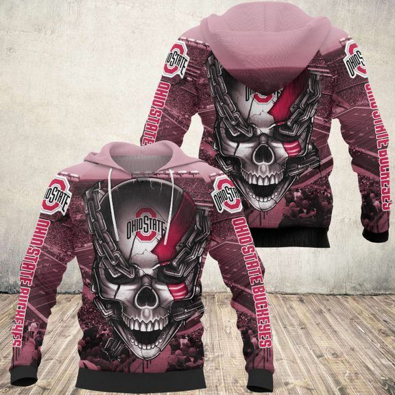 Ohio State Buckeyes Meta Skull Hoodie  Zip Hoodie Version 2417