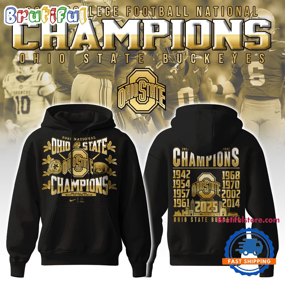Ohio State Buckeyes NCAA National Champions Golden Hoodie Gift For Sport Music Fans