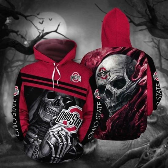 Ohio State Buckeyes Ncaa Skull Hoodie  Zip Hoodie