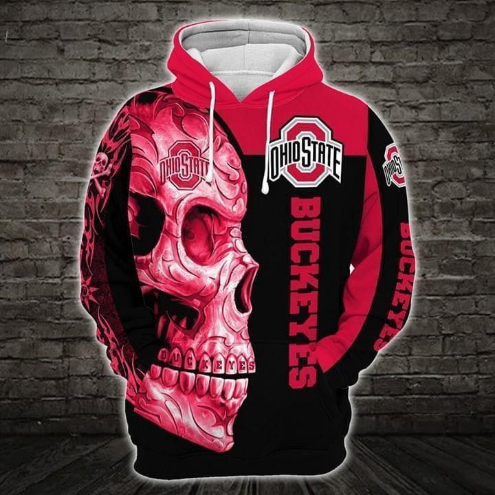 Ohio State Buckeyes Skull Hoodie Zip Hoodie