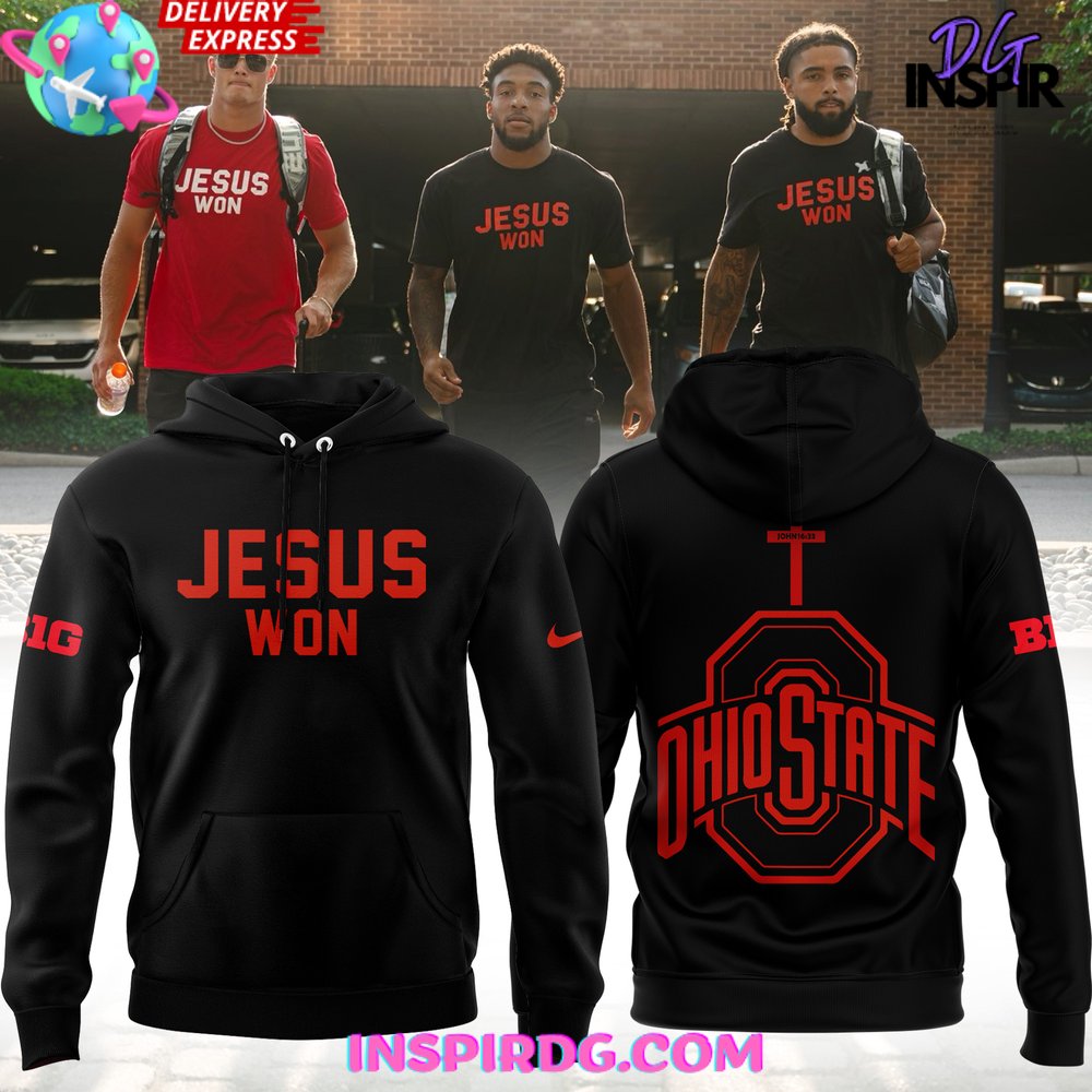 Ohio State Football Jesus Won 2025 Special Black Hoodie Gift For Sport Music Fans