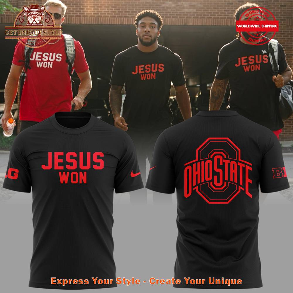 Ohio State Football JESUS WON 2025 T-shirt Gift For Sport Music Fans