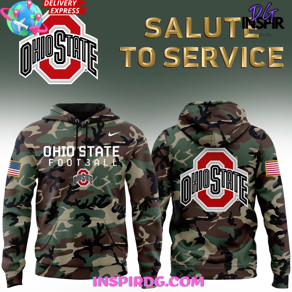 Ohio State Football Salute to Service Special Camo Hoodie Gift For Sport Music Fans