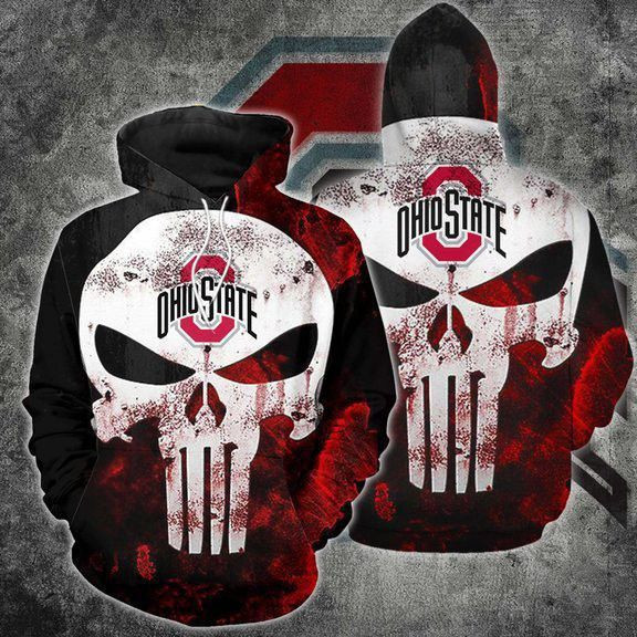 Ohio State Skull Hoodie  Zip Hoodie