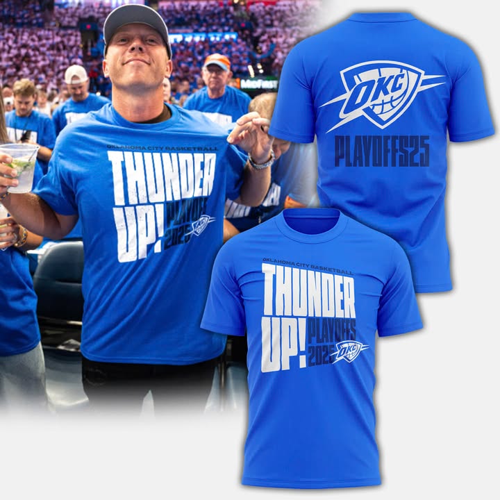 OKC Thunder Playoffs 2025 Blue T-Shirt Unique Basketball Gifts - Royal, XL