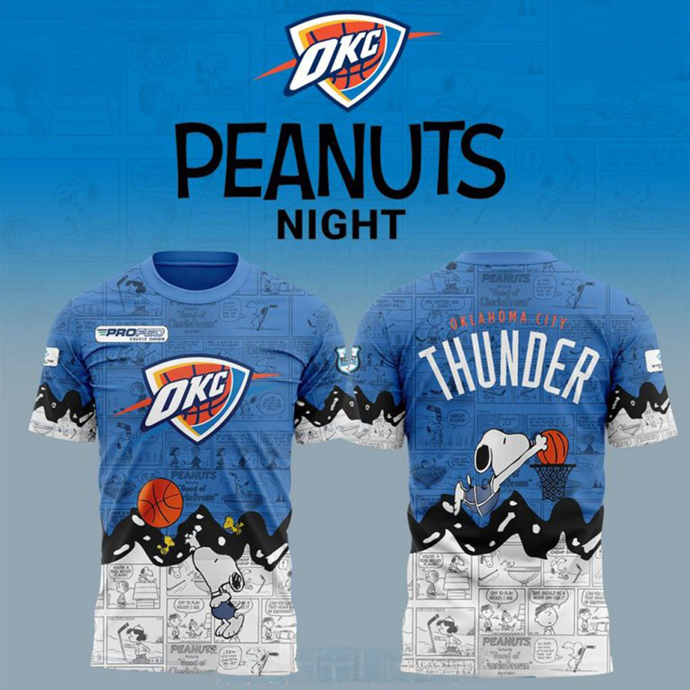 Oklahoma City Thunder Anniversary Of Peanuts Special T-Shirt Thunder Merch Fathers Day Gifts