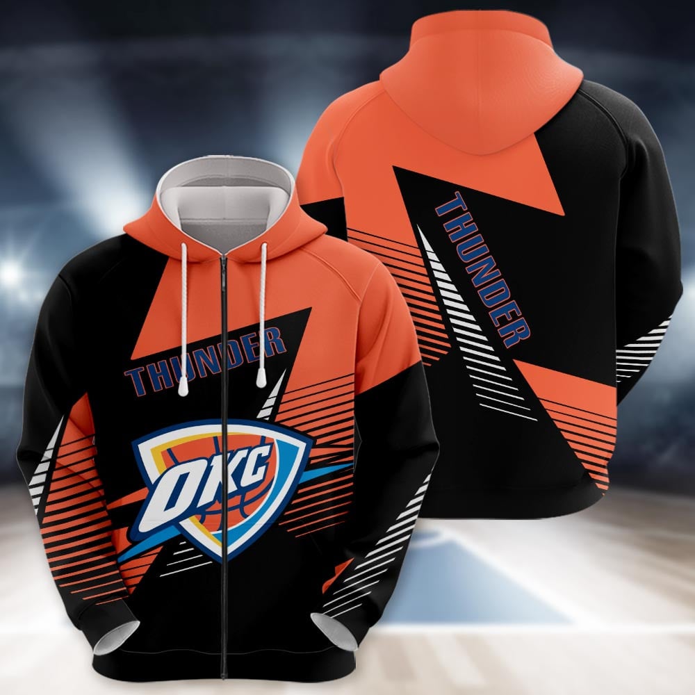 Oklahoma City Thunder Basketball 3D printed Sweatshirt Hoodie Zipped Hoodie