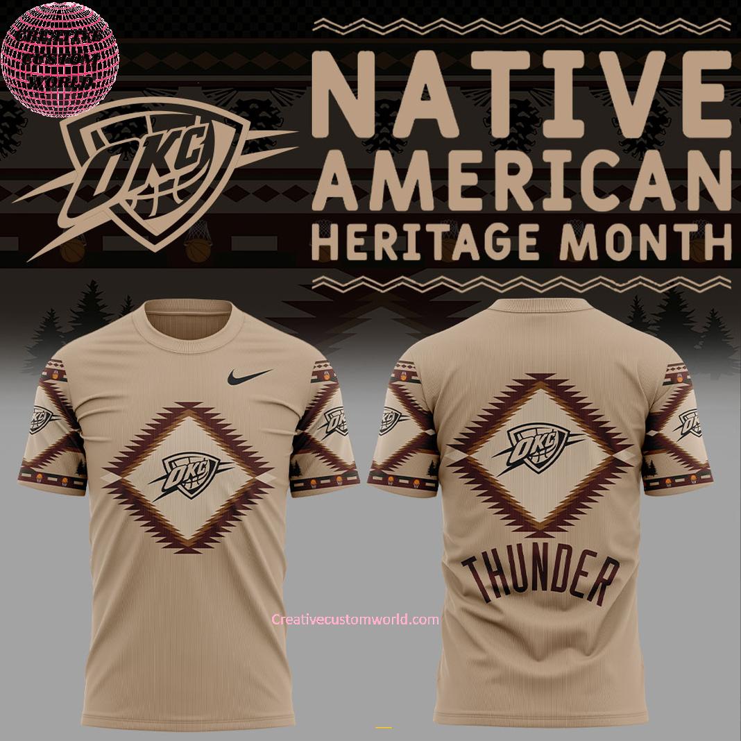 Oklahoma City Thunder Native American Heritage For Fans 3D T-Shirt