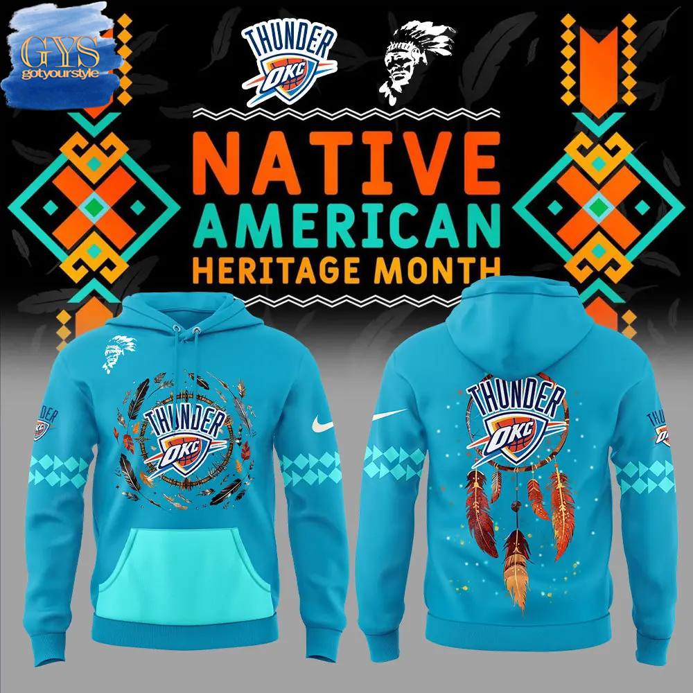Oklahoma City Thunder Native American Heritage Month 2024 Limited Edition Hoodie Gift For Sport Music Fans