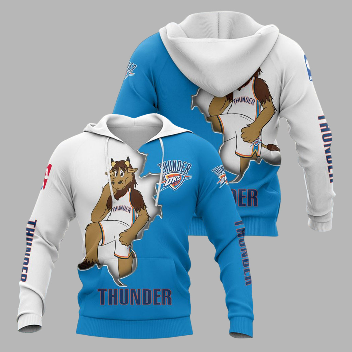 Oklahoma City Thunder Personalized Baskeball 3D printed Sweatshirt Hoodie Zipped Hoodie