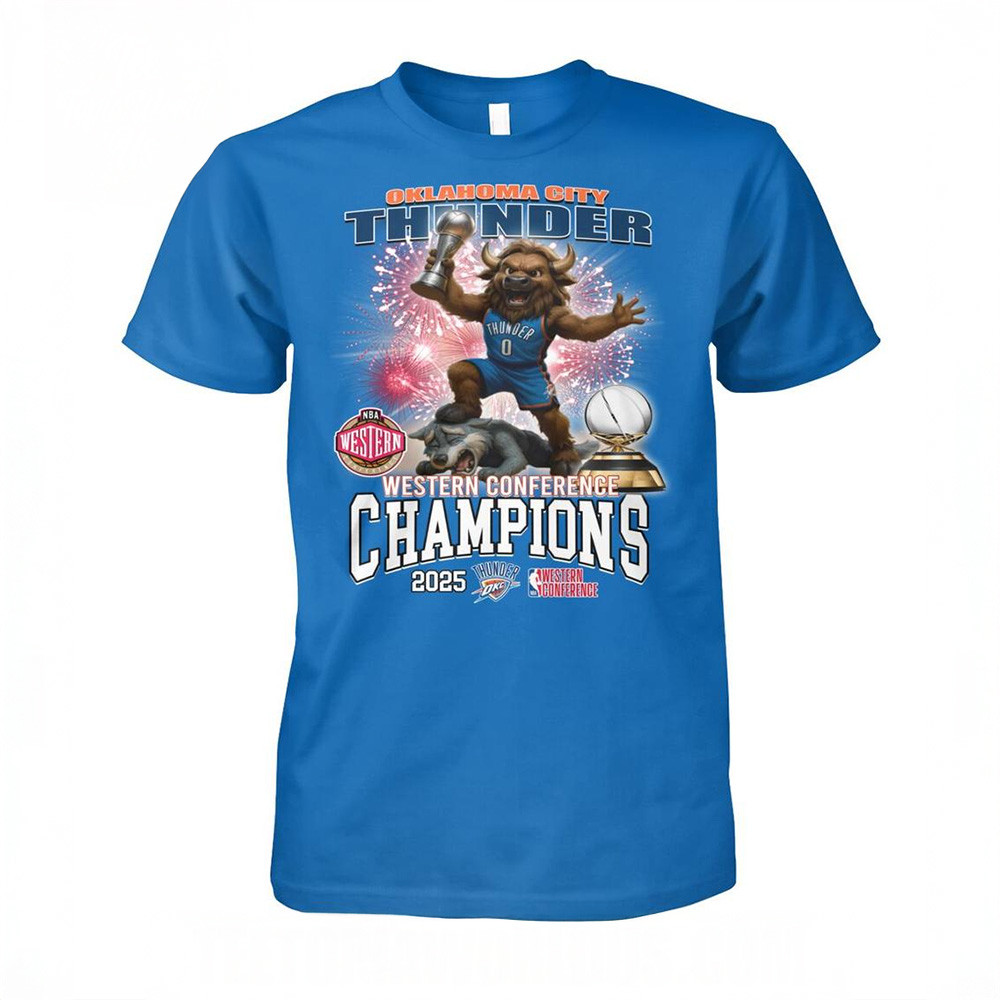 Oklahoma City Thunder Western Conference Champions 2025 T-Shirt OKC Merch Gifts For Fans