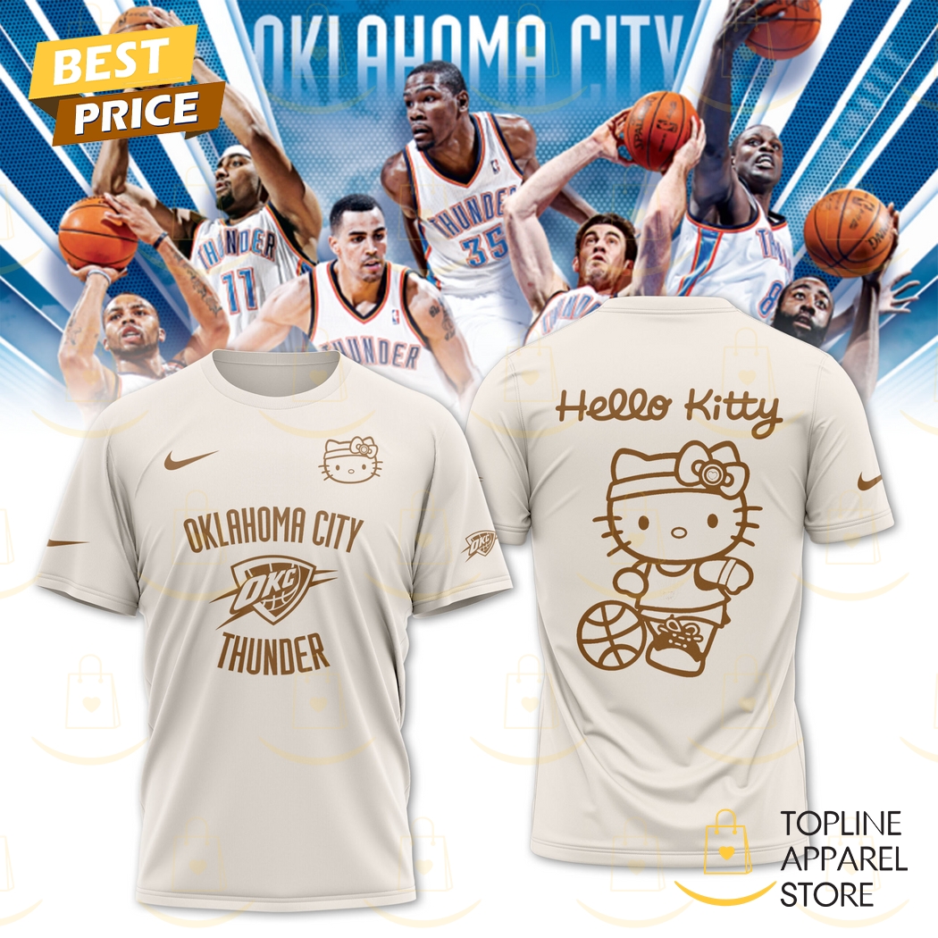 Oklahoma City Thunder x Hello Kitty Logo 3D T-Shirt Gift For Sport Music Fans