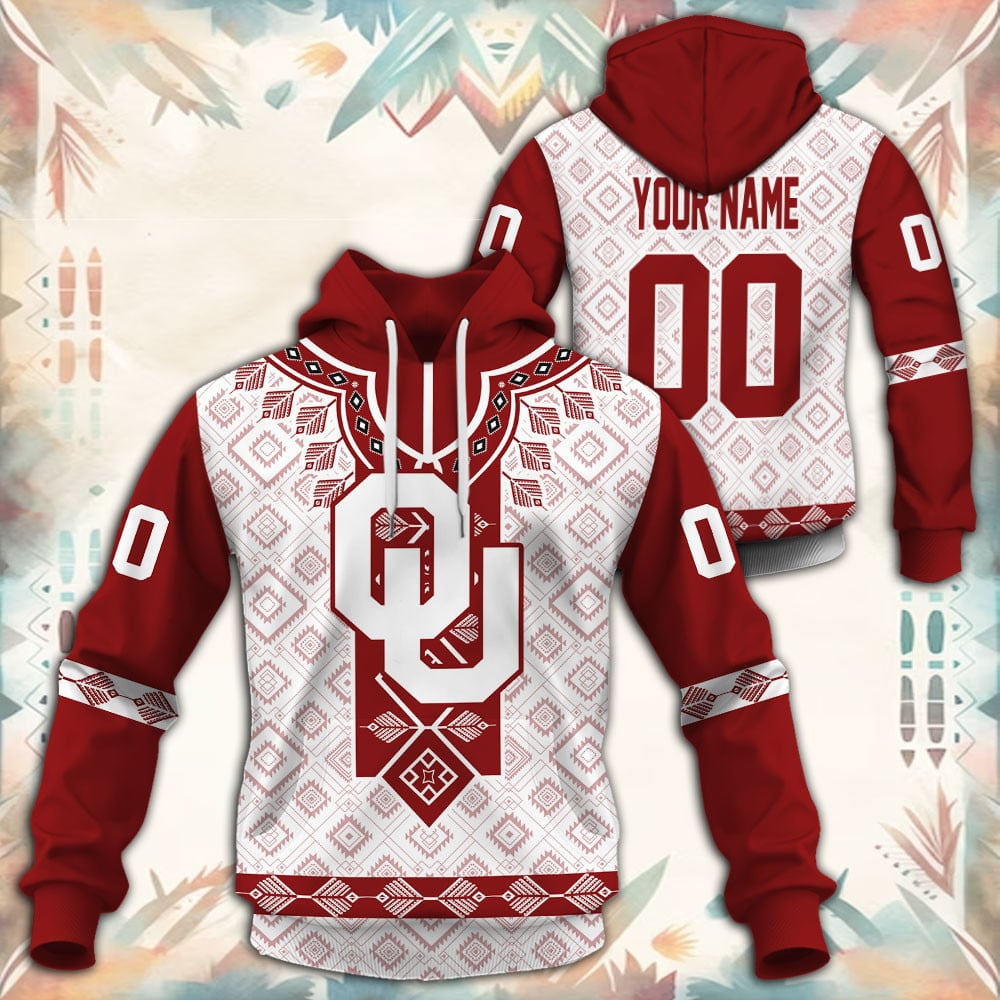 Oklahoma Sooners Native Tribal Custom Name And Number 3D printed Sweatshirt Hoodie Zipped Hoodie
